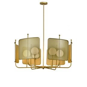 Pendente Filipa -Ouro Fosco + Branco - Ø95cm - 6xg9