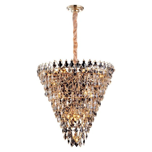 Lustre Paris 85x89 E14 Bivolt Dourado Transparente Bella AQ024L