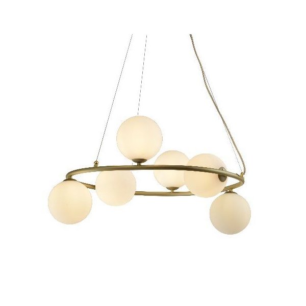 Pendente Grape Zr083-Gd Ouro + Branco Fosco Ø75cm 6xG9 Starlux