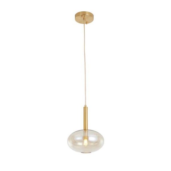 Pendente Alice H Zr030 Ouro Fosco Âmbar 22x27cm Starlux - Lampdecor