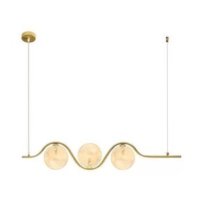 Pendente Malu 103cm 3xg9 Ouro Fosco + Âmbar Starlux