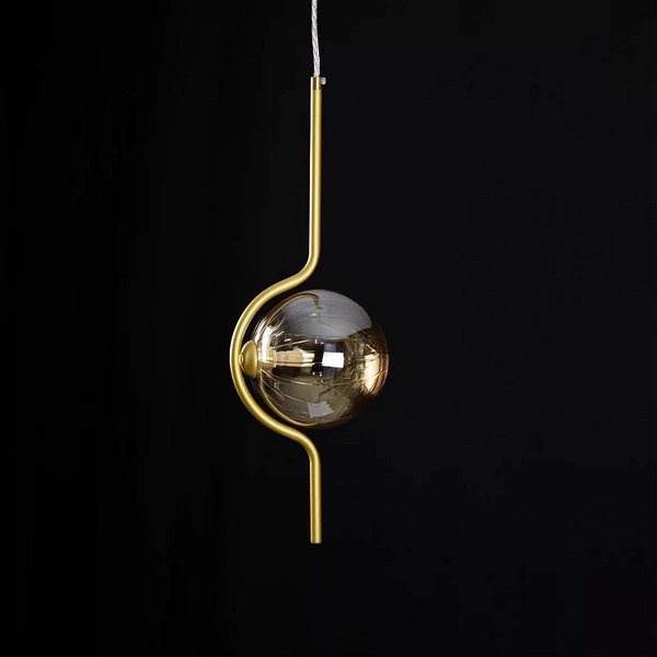 Pendente MALU ø15xA48cm 1xG9 Ouro Fosco + Âmbar Starlux ZR127-AGD