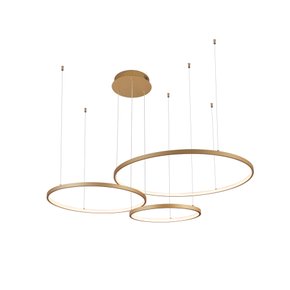 k*a様 LM2 Pendente Aros LED Ø40+60+80CM 112W Dourado ou Preto - Lampdecor
